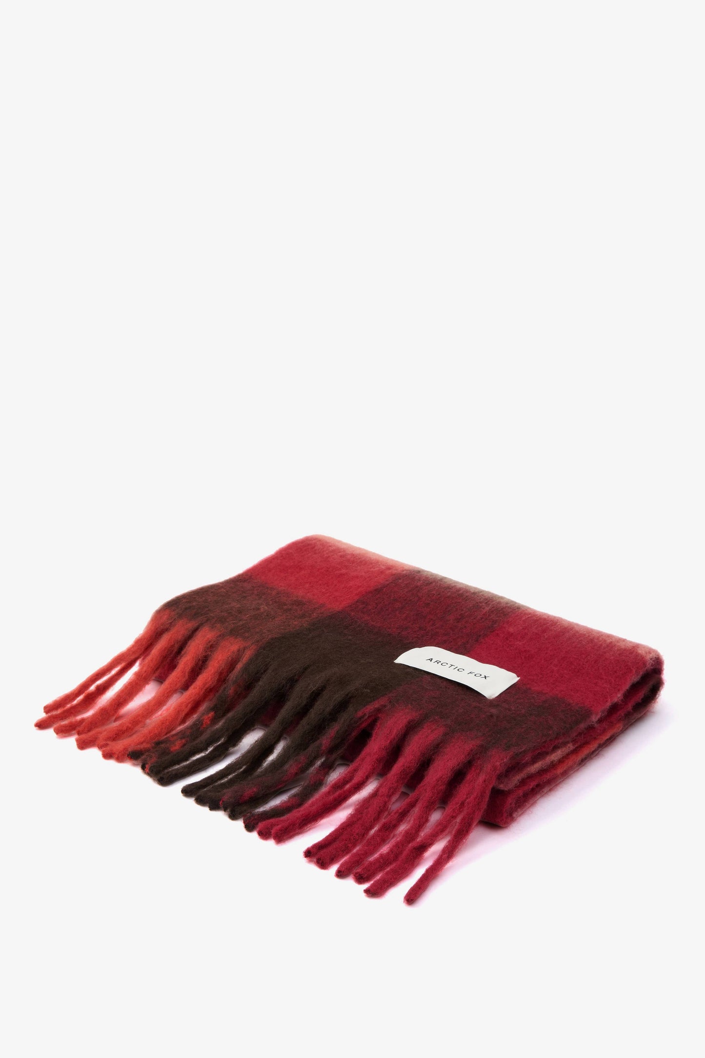 Arctic Fox & Co - The Reykjavik Scarf - 100% Recycled - Burgundy check - AW25