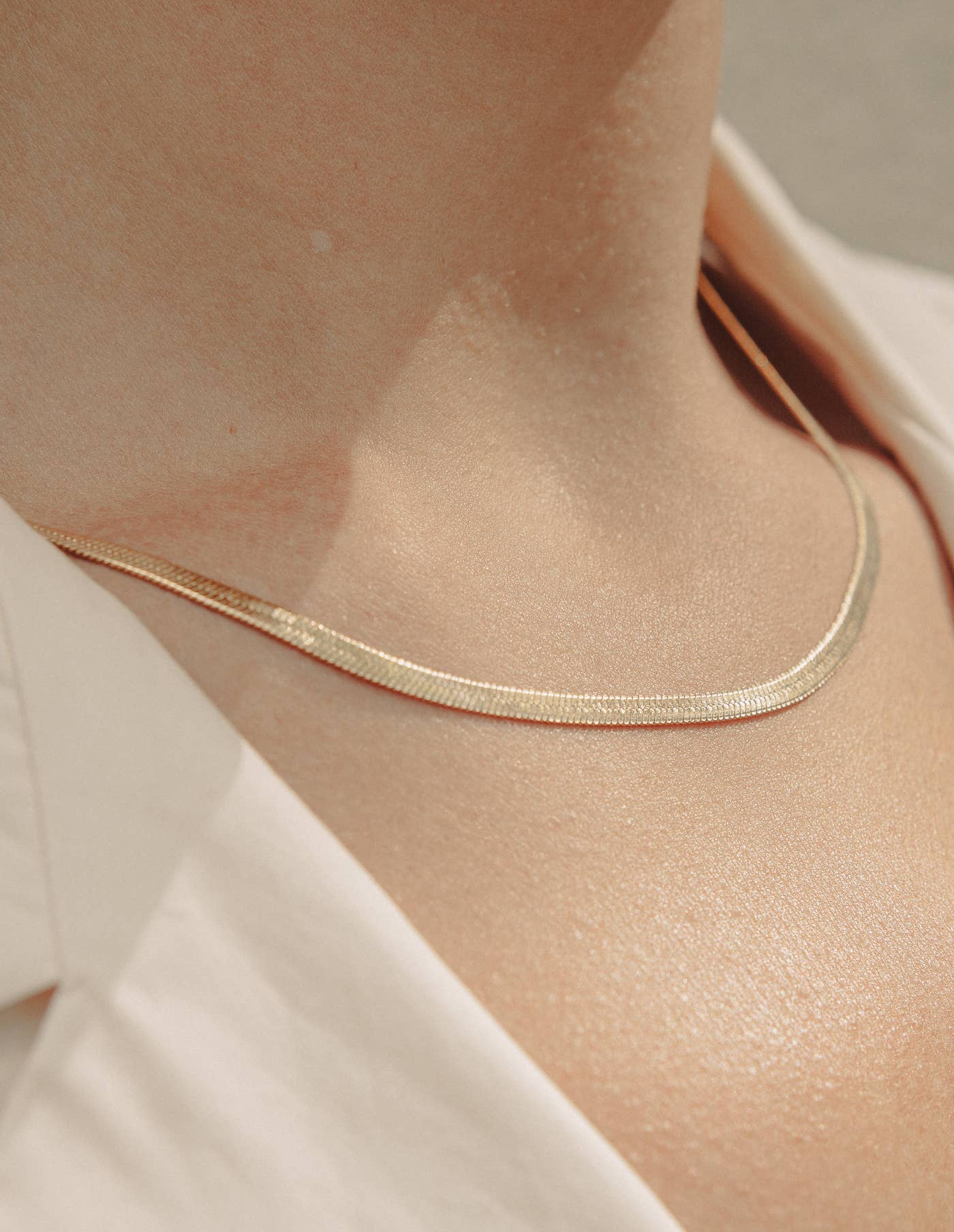 Nordic Muse -  Gold Snake Chain Choker Necklace