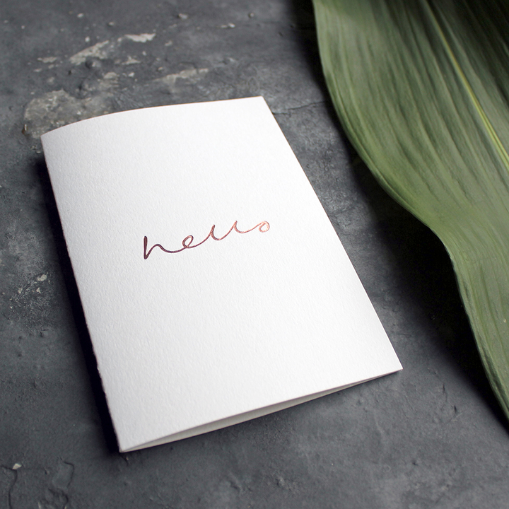 Text from a Friend, Hand Foiled Card - Hello