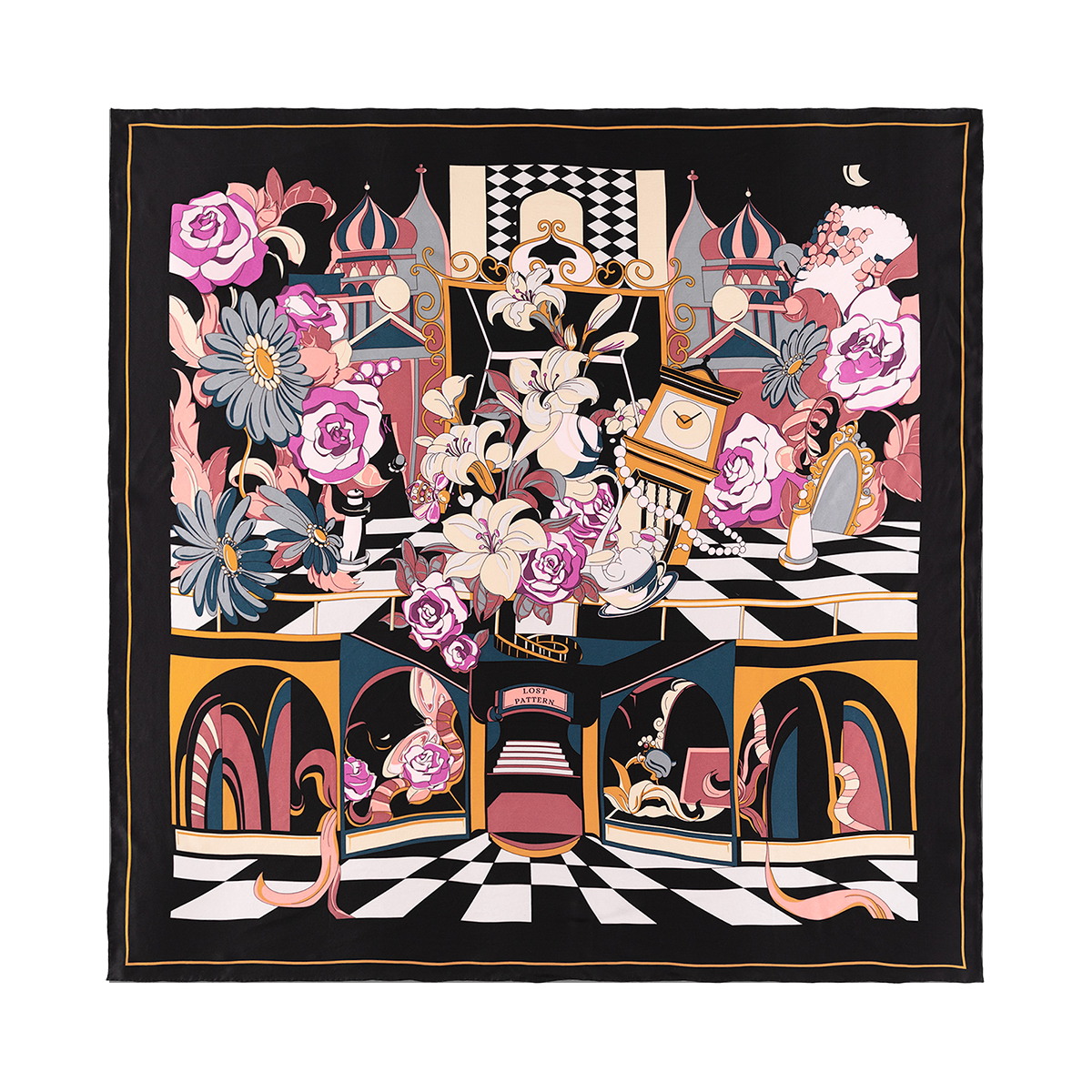 Lost Pattern NYC - Vintage Blooms  Large Silk Square Scarf