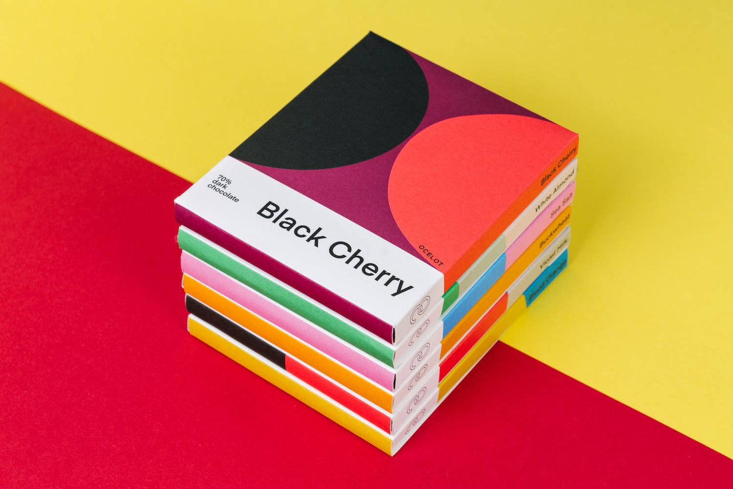 Ocelot Chocolate - Black Cherry - award winning Organic 70% dark choc bar, 70g