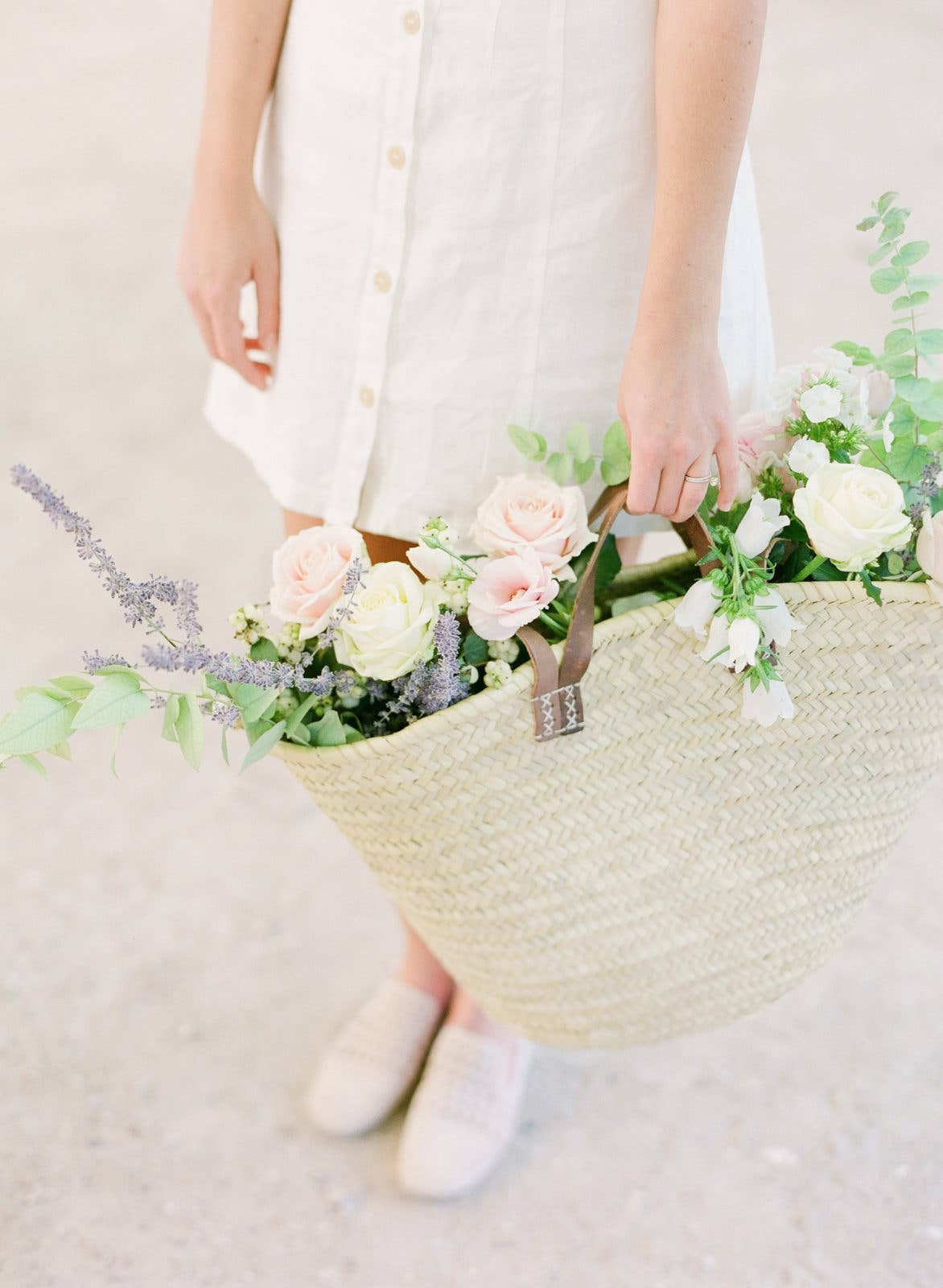 Marrakesh Living - Handmade Straw Bag with Leather Handles -  French Market Bag