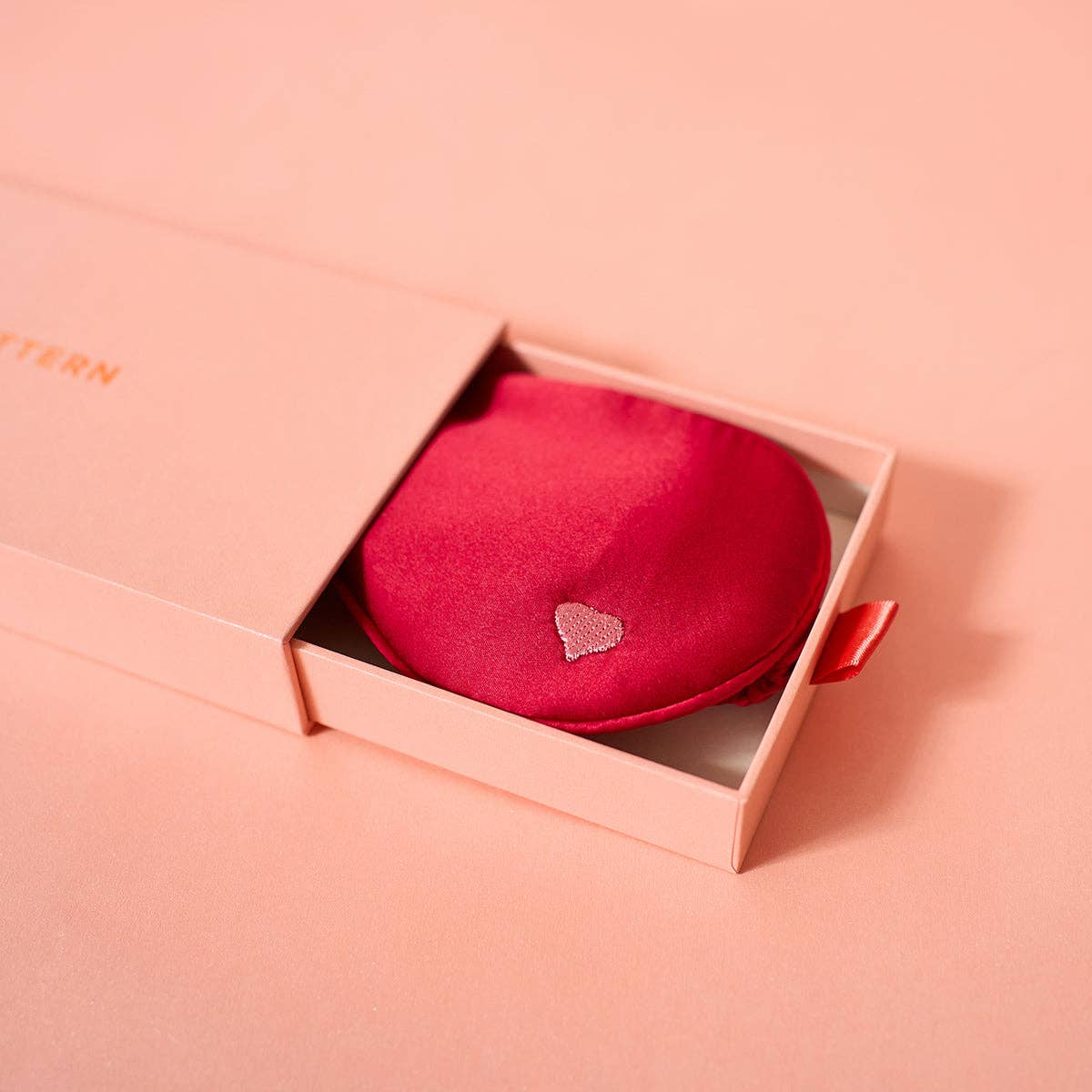 Lost Pattern NYC - Love Heart Silk Sleep Eye Mask, Red