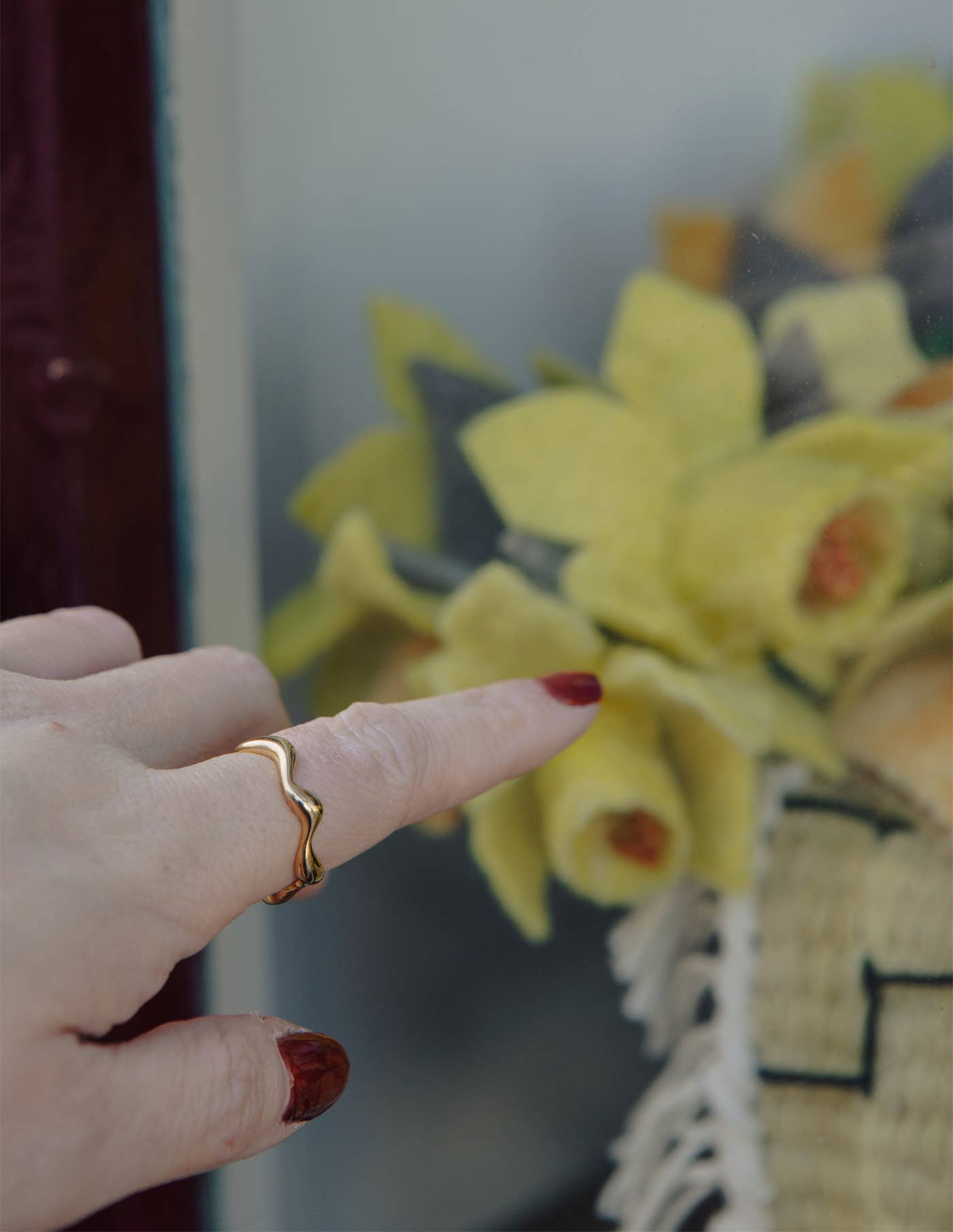Nordic Muse - Gold Irregular Wave Ring