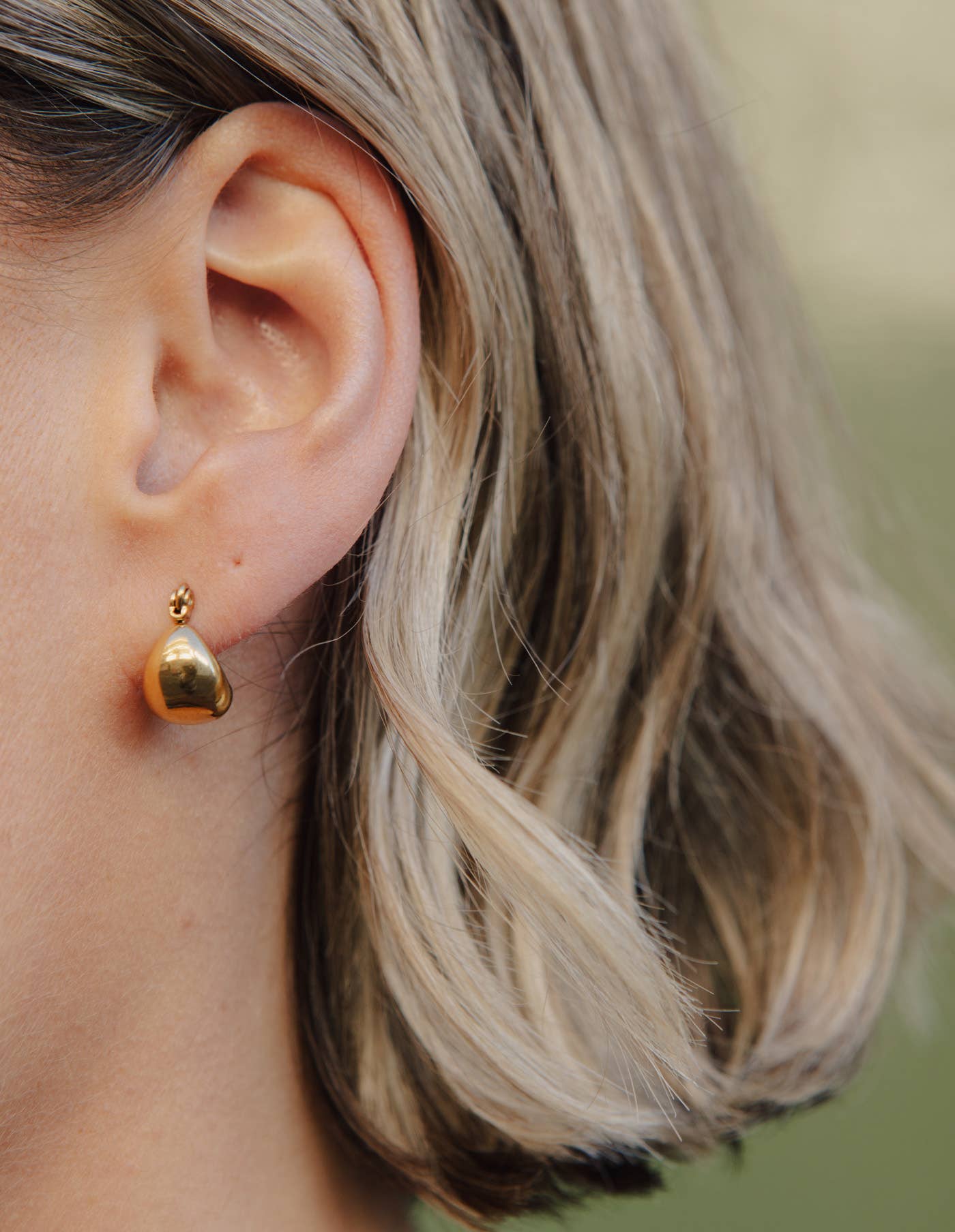 Nordic Muse - Gold Teardrop Hoop Earrings