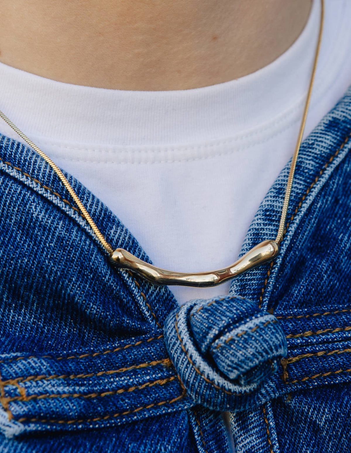 Nordic Muse - Gold Organic Bar Necklace