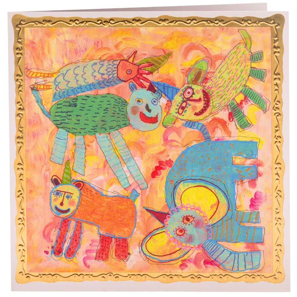 Arthouse Unlimited - Party Animals, Greetings Card