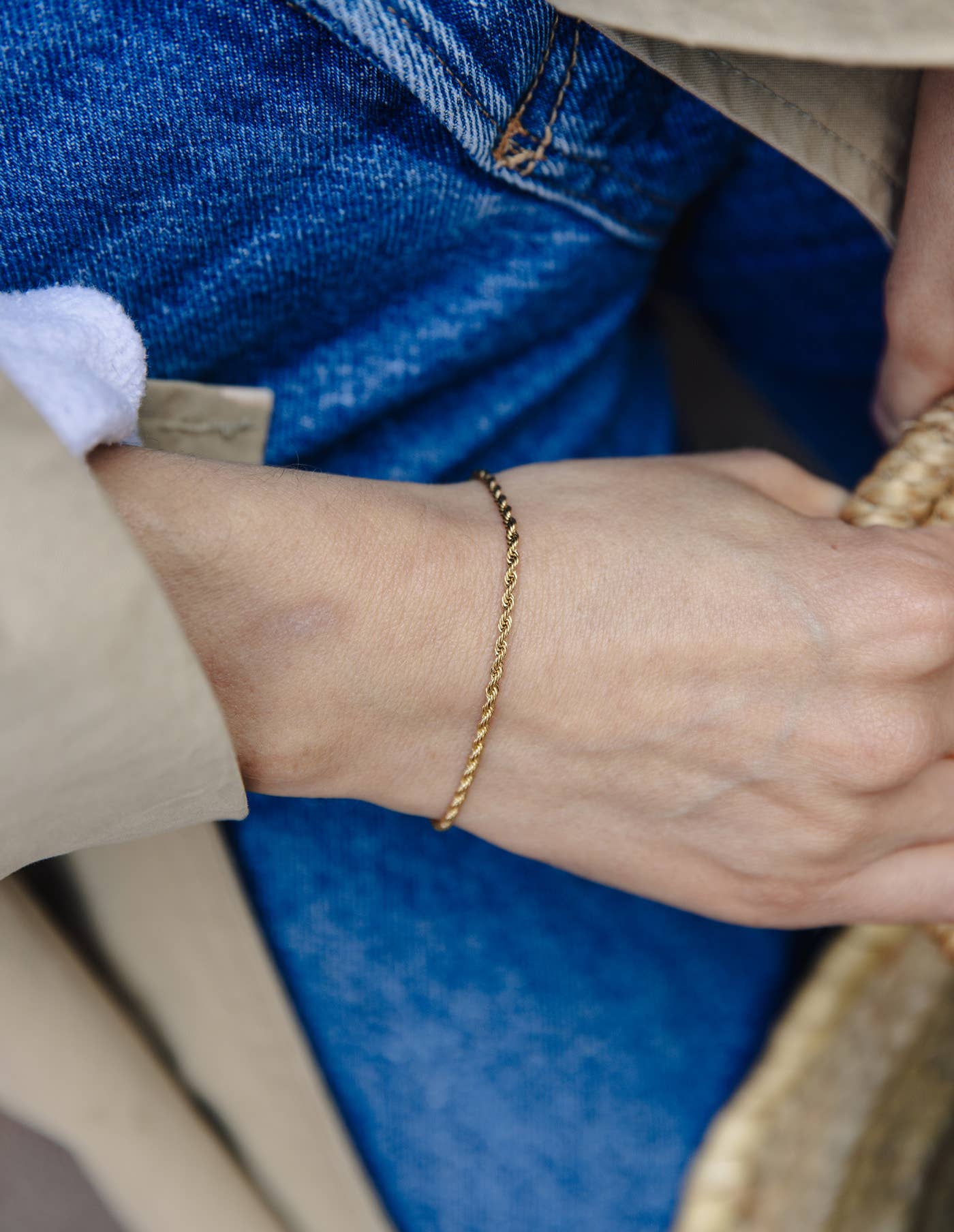 Nordic Muse - Gold 2mm Rope Twist Bracelet