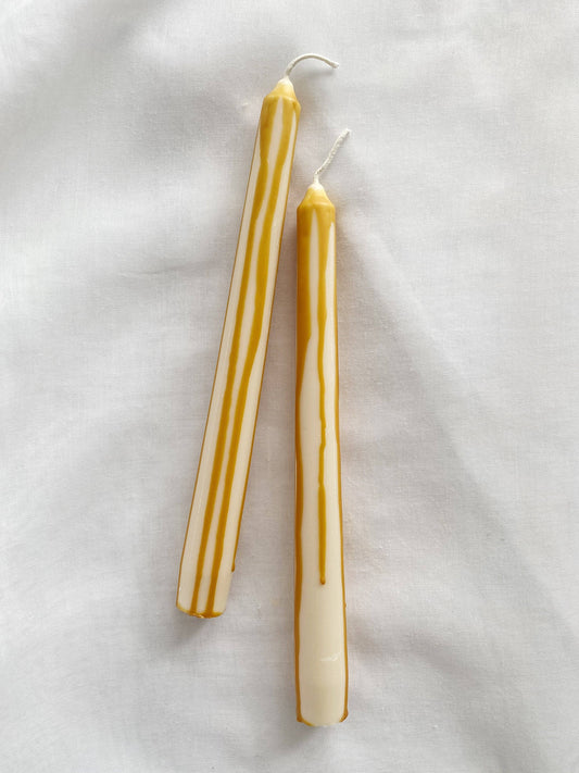 Soie London - Abstract Drip Candles - Caramel - Set of 2