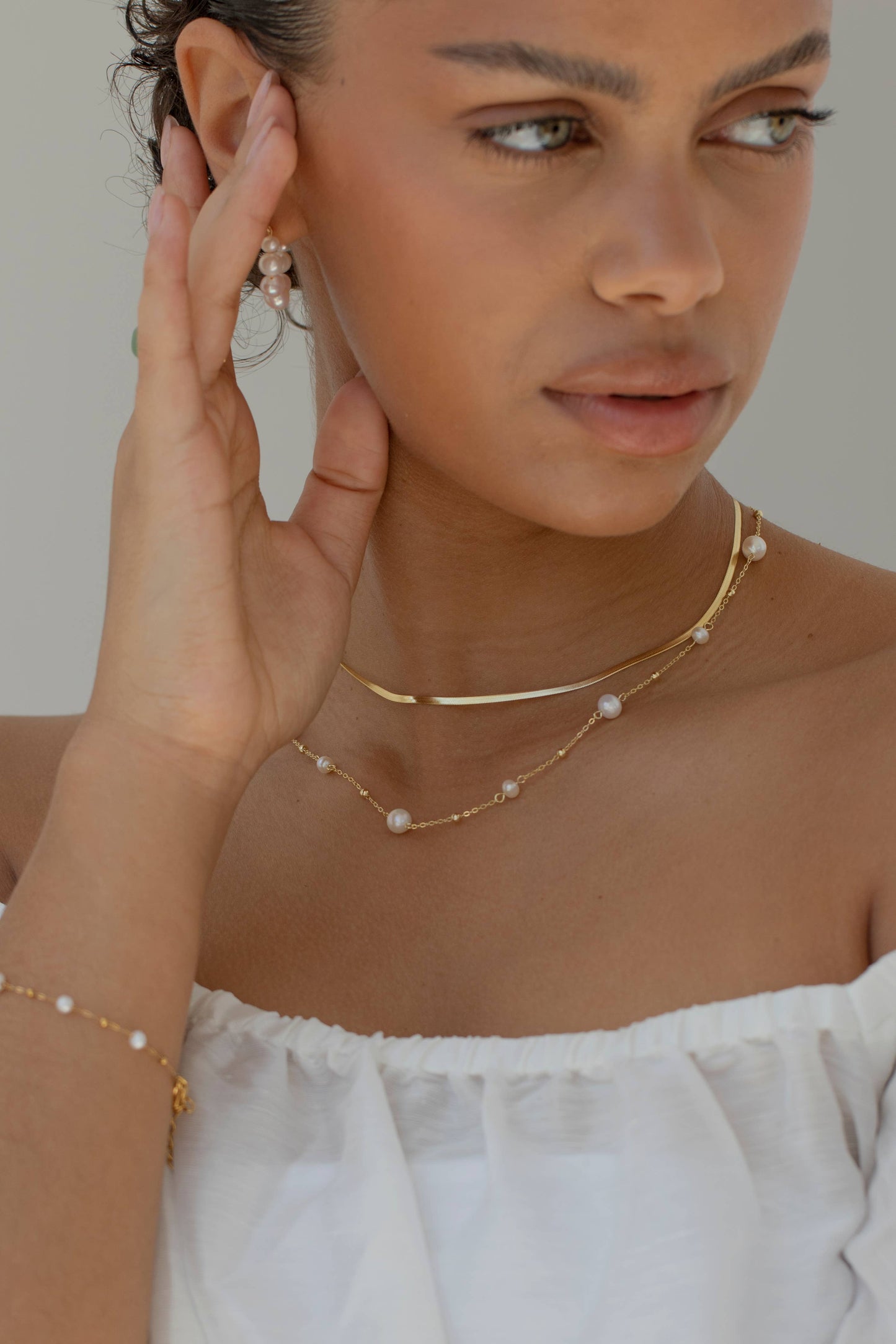 Arctic Fox & CO. - JOY - Beaded Pearl Chain Necklace Gold