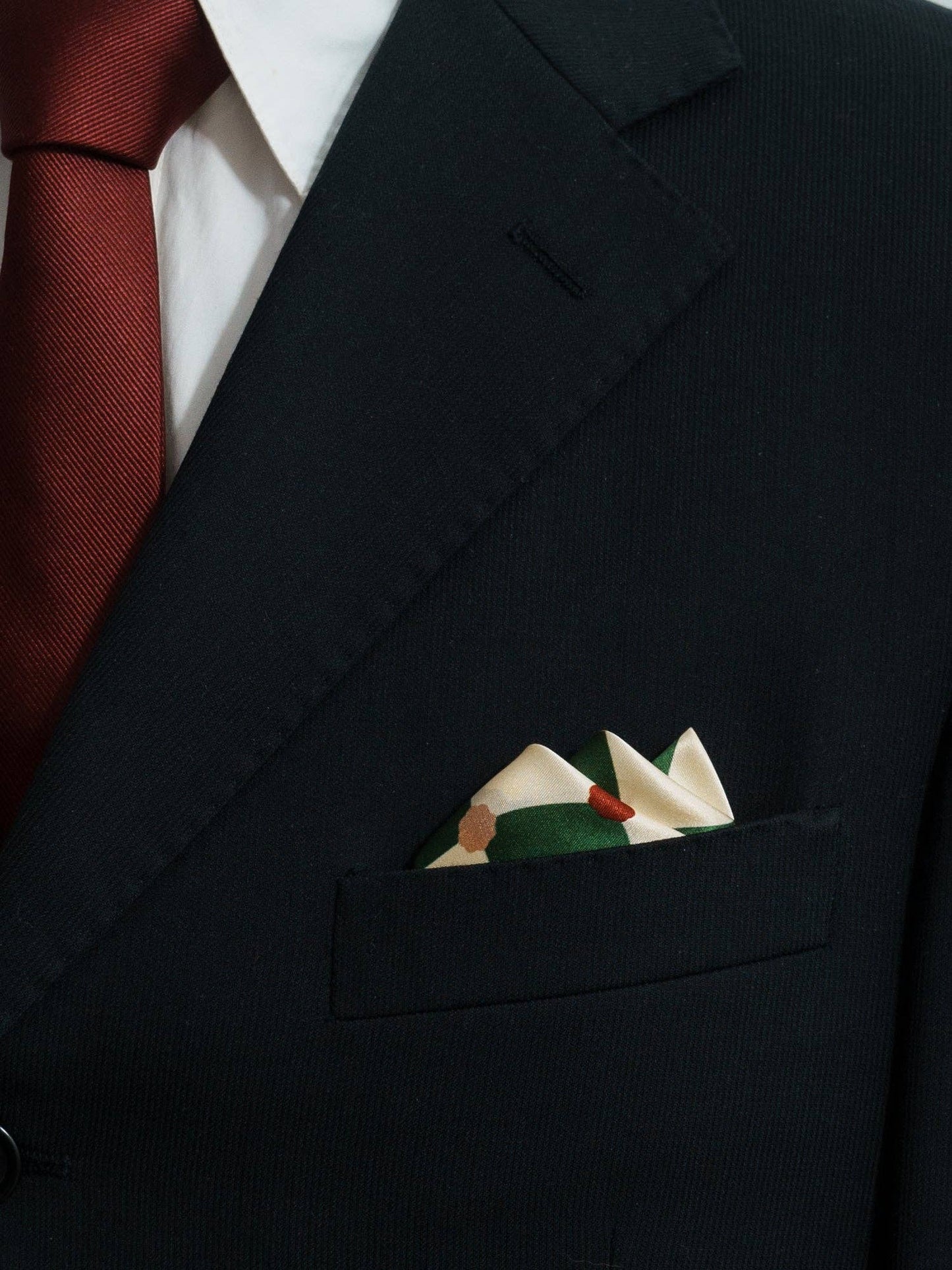 Lost Pattern NYC - Checkerboard Silk Pocket Square, Green