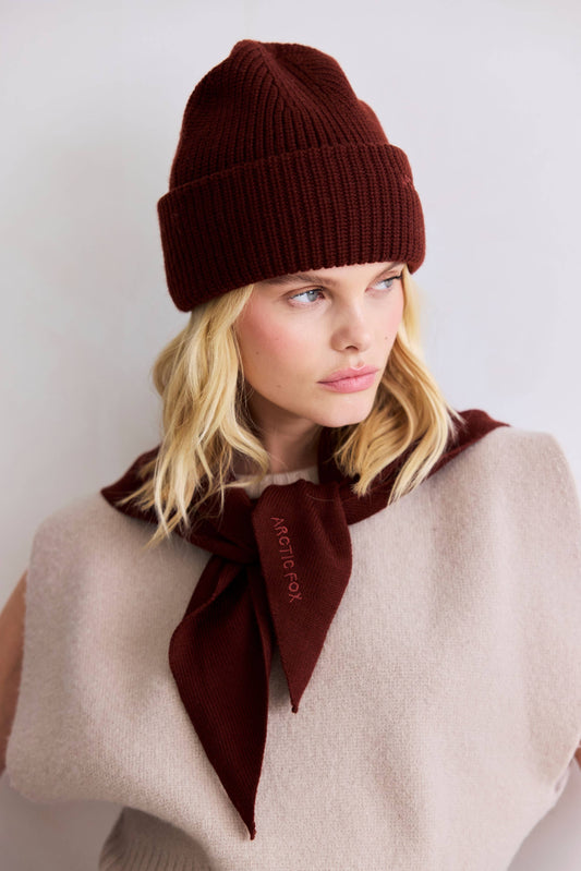 Arctic Fox & Co - Merino Wool Triangle Scarf, Dark Walnut Brown