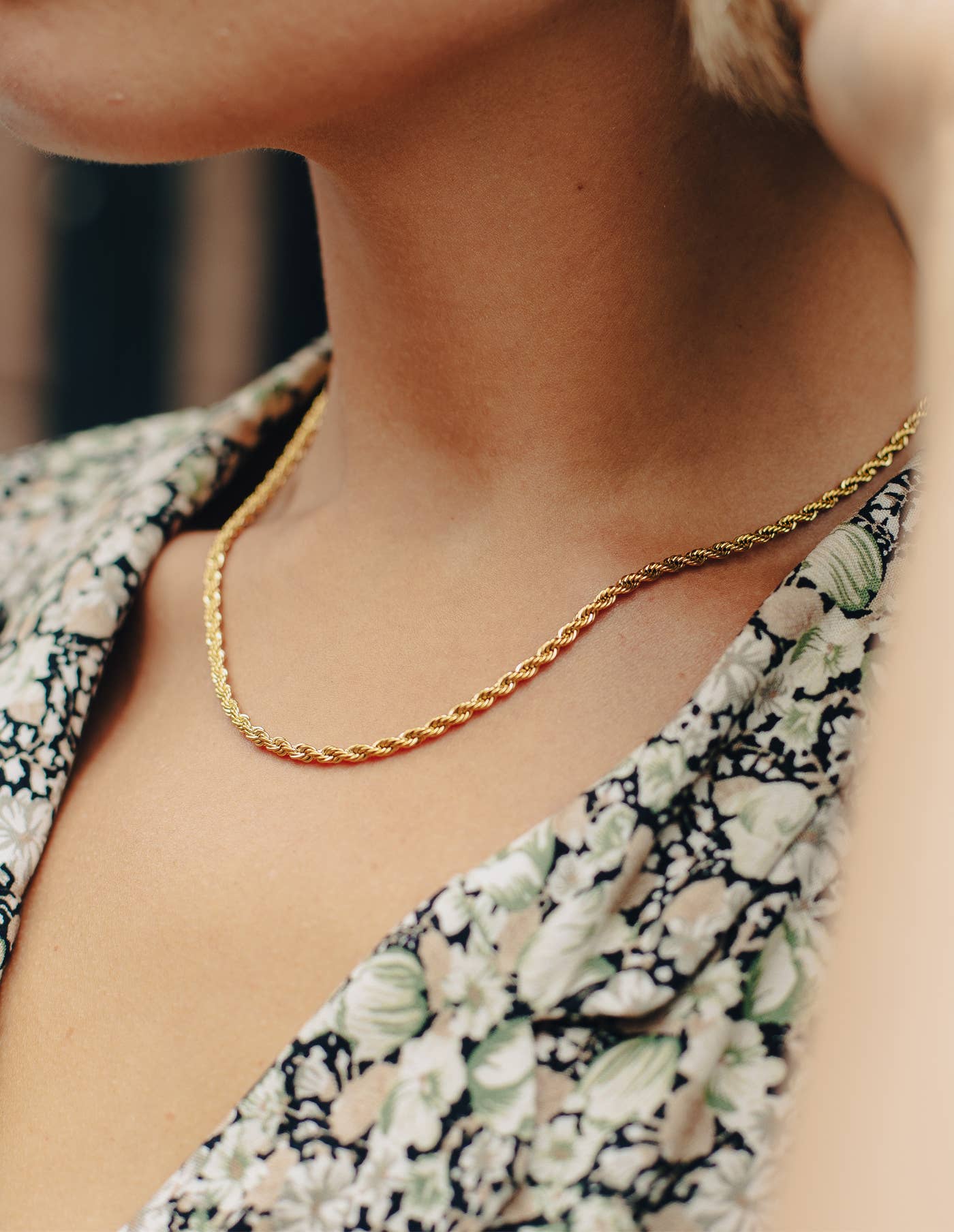 Nordic Muse - Gold Rope Twist Chain Necklace