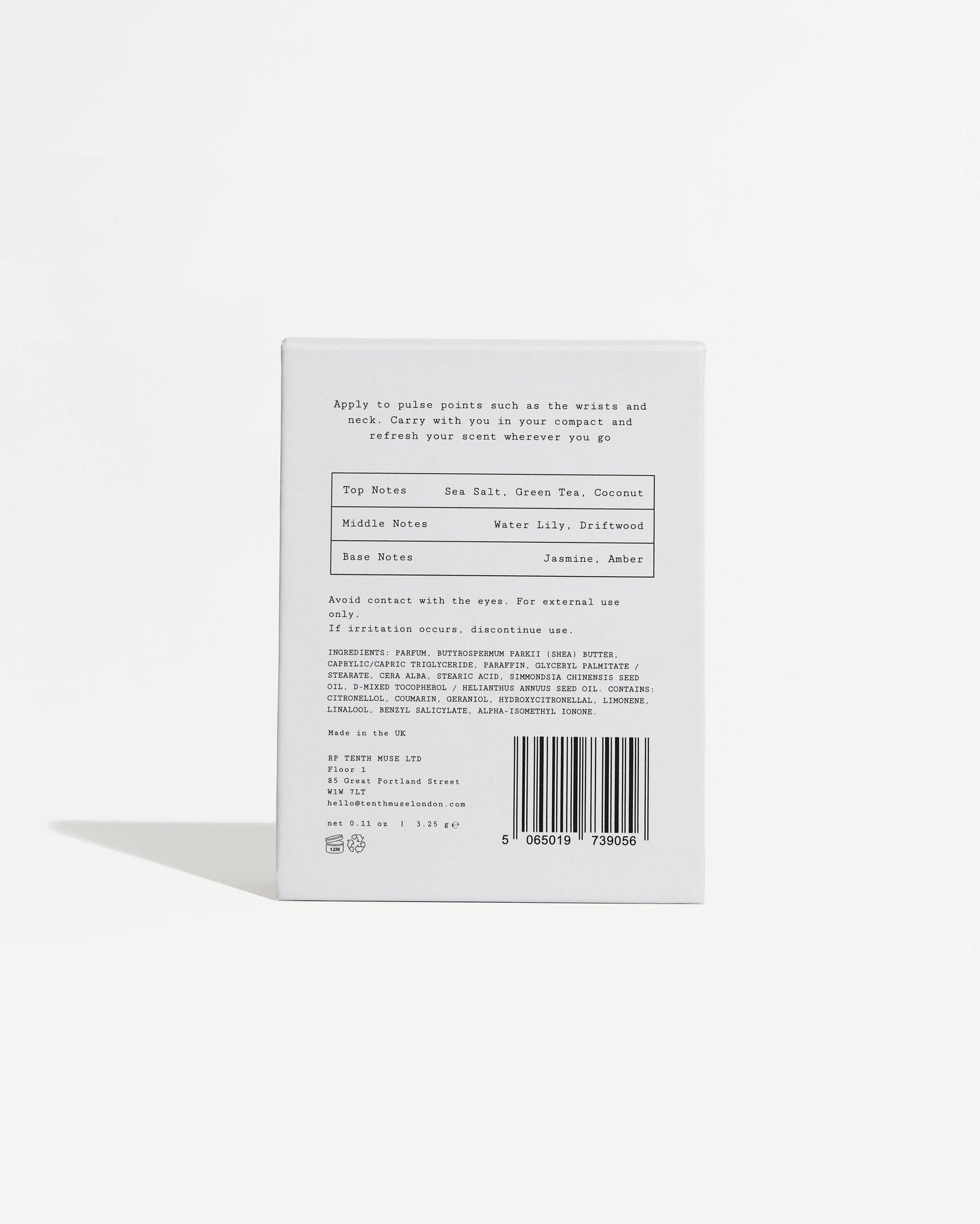 Tenth Muse, Solid Perfume Balm, Salted Skin