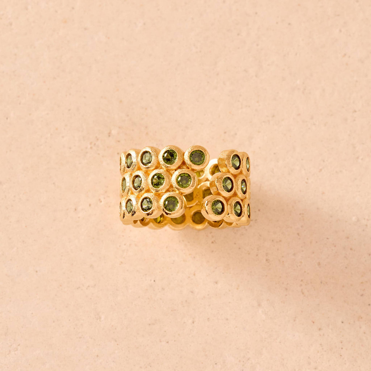 Agapée Jewelry - Amélia Trio Ring, Dark Green