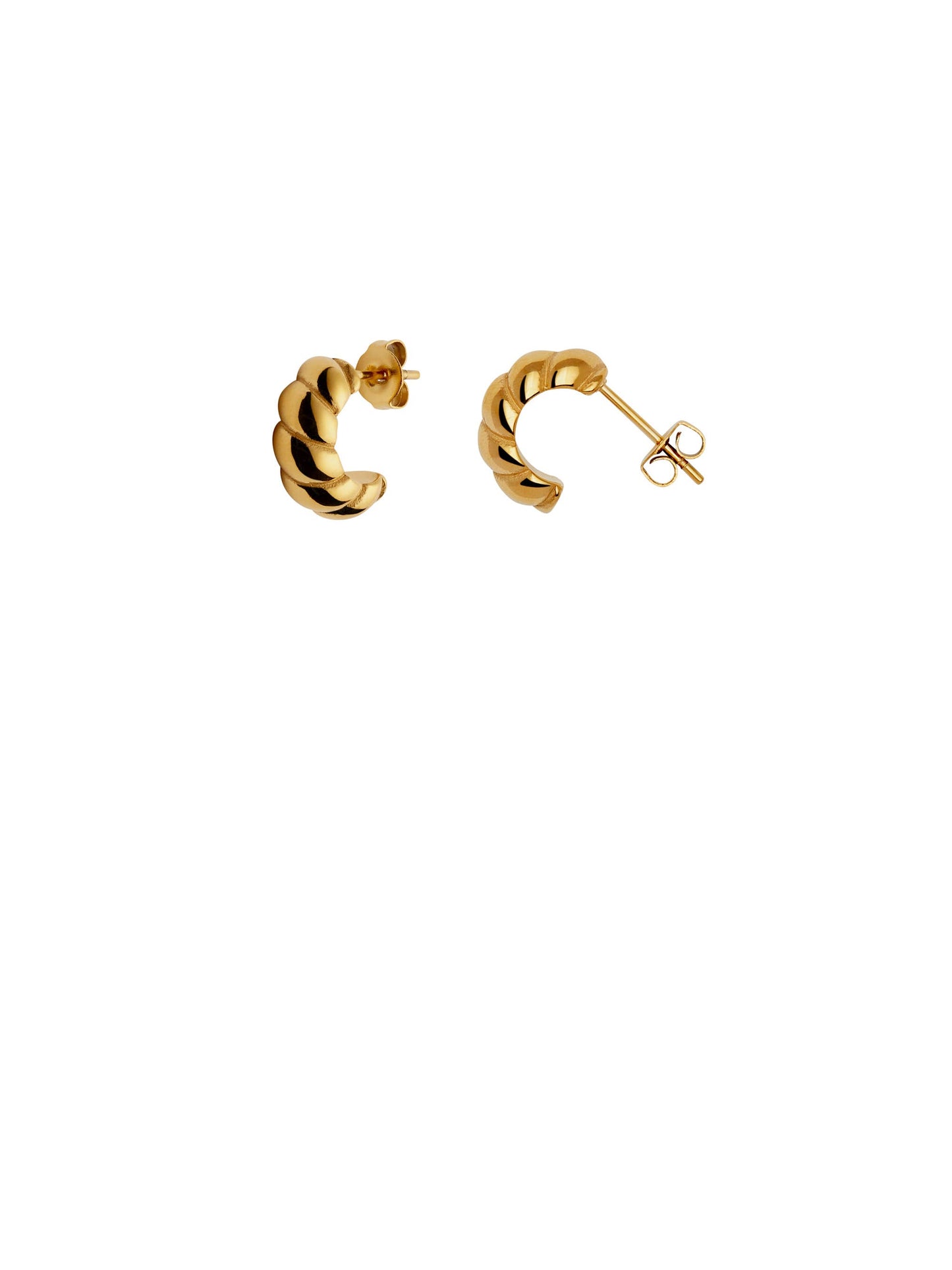 Nordic Muse - Gold Small Ridge Huggie Hoop