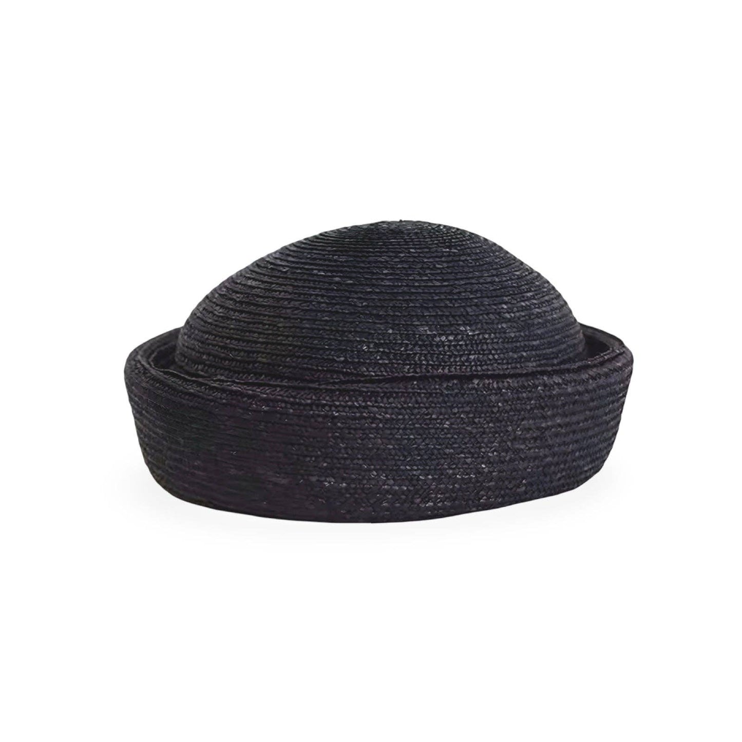 London Bespoke - Black Straw Pillbox Hat