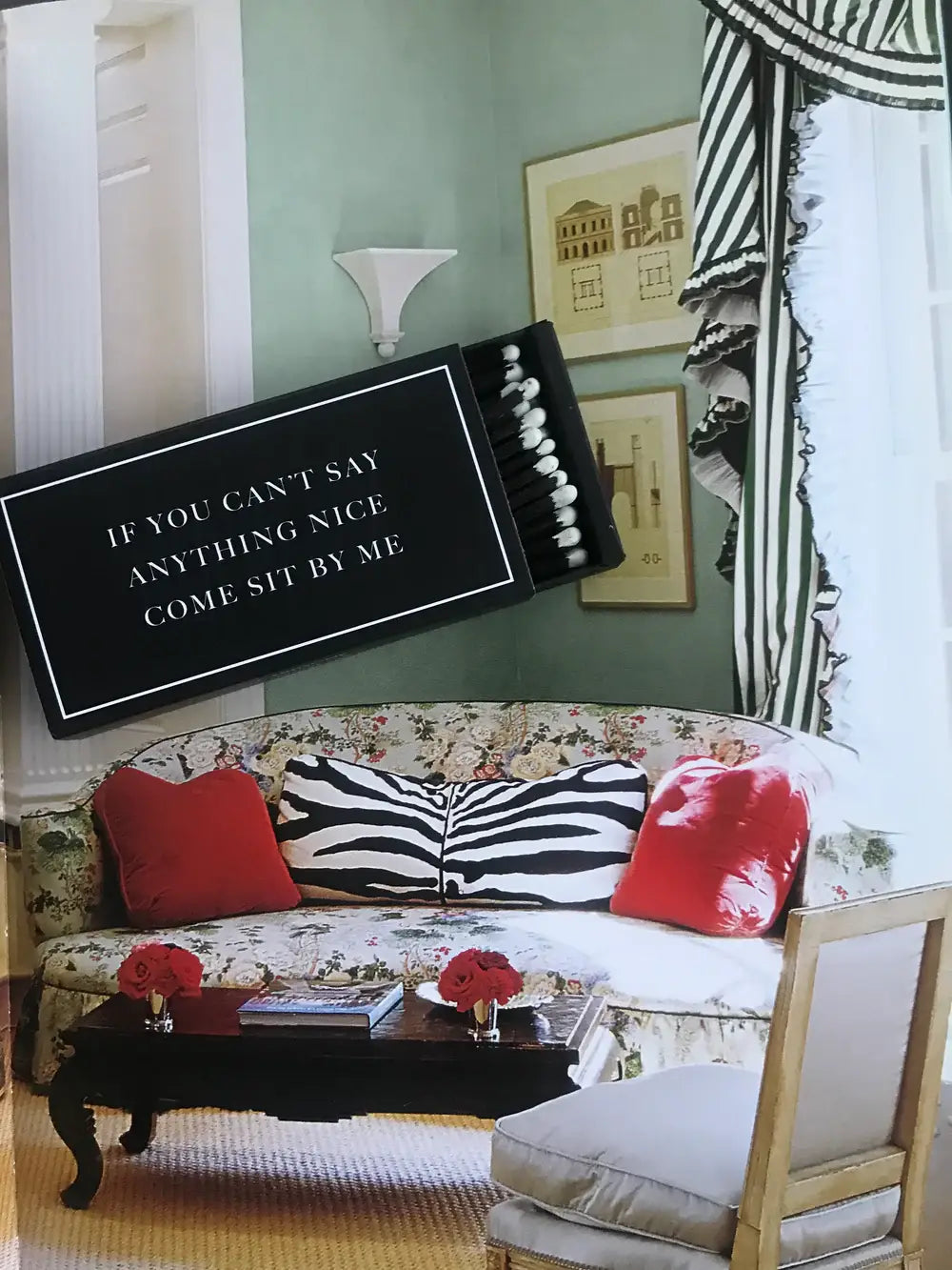 Cardsome -  IF YOU CAN'T SAY ANYTHING NICE COME SIT BY ME MATCHES LARGE