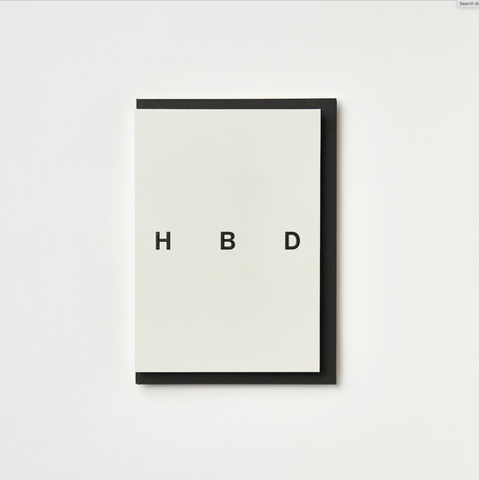Kinshipped - ‘HBD’ Embossed Monochrome Birthday Card
