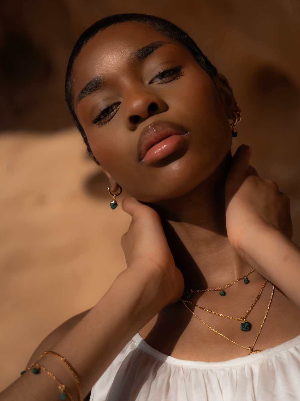 Formation Co. Jewellery - Mohica Raw Emerald Hoops