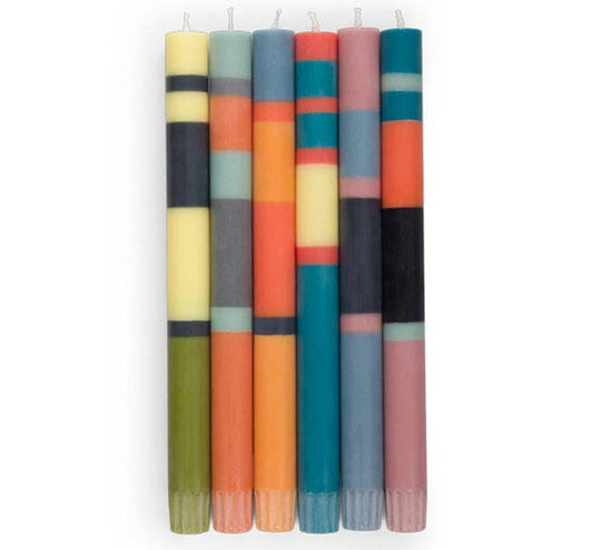 British Colour Standards - Mixed Wide Striped Candles - 6 pack