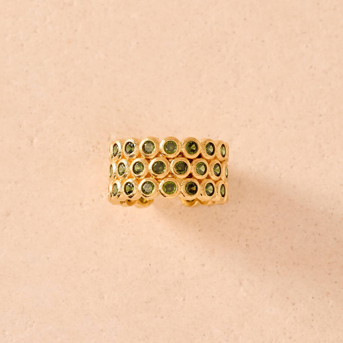 Agapée Jewelry - Amélia Trio Ring, Dark Green