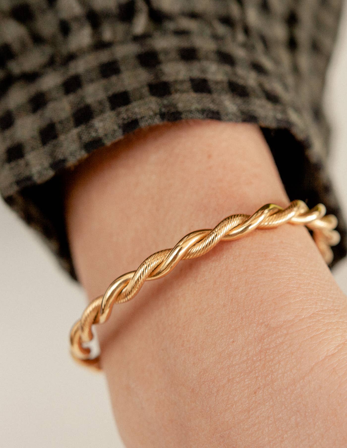 Nordic Muse - Gold Twist Cuff Bangle