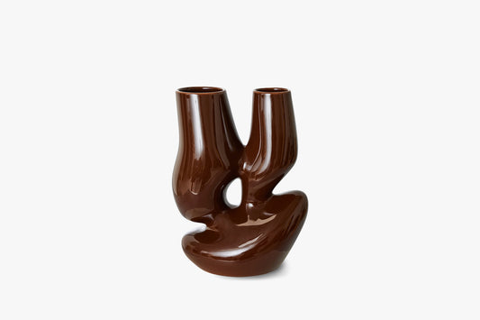 HK Living Ceramic Vase Organic Espresso, Large