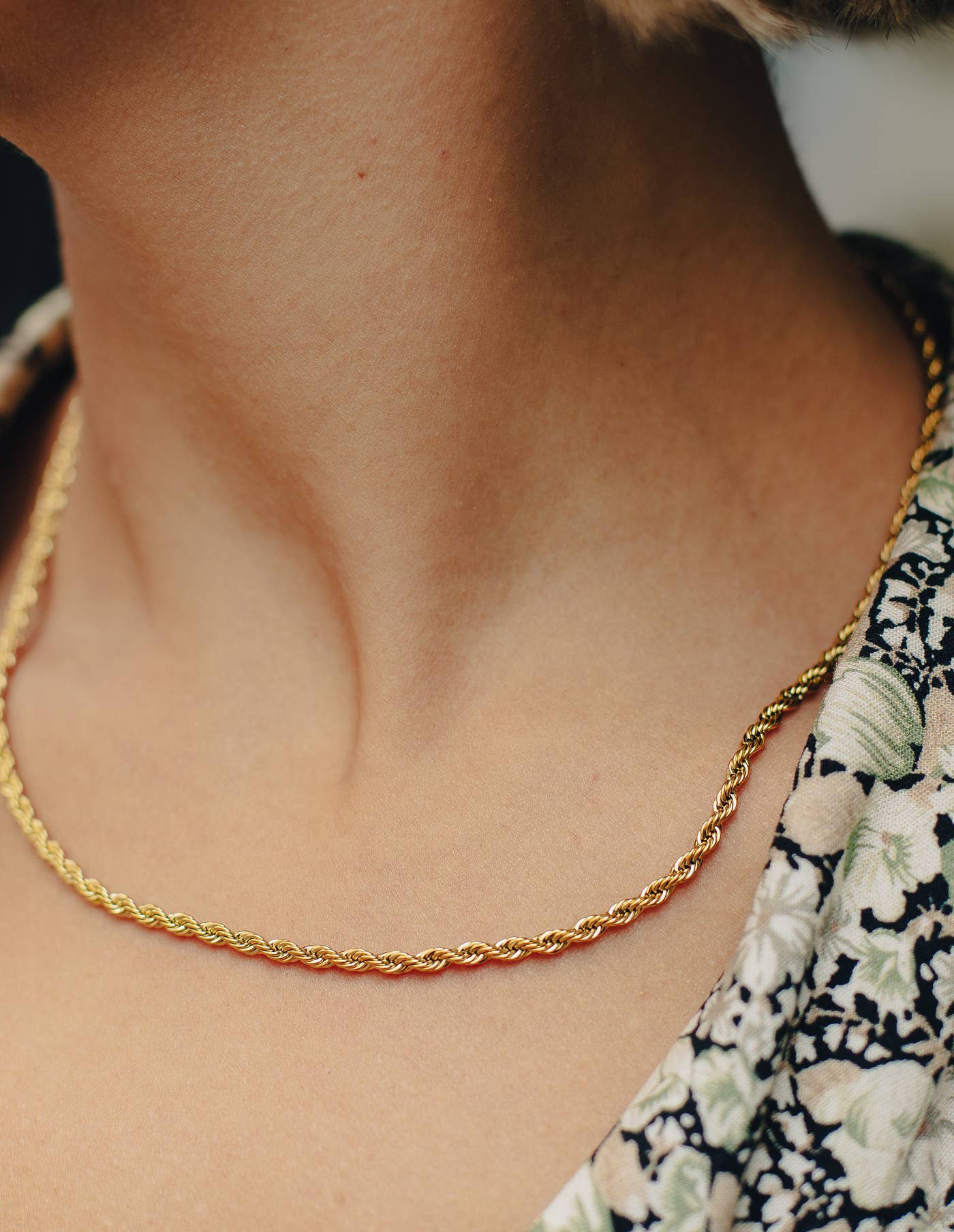 Nordic Muse - Gold Rope Twist Chain Necklace