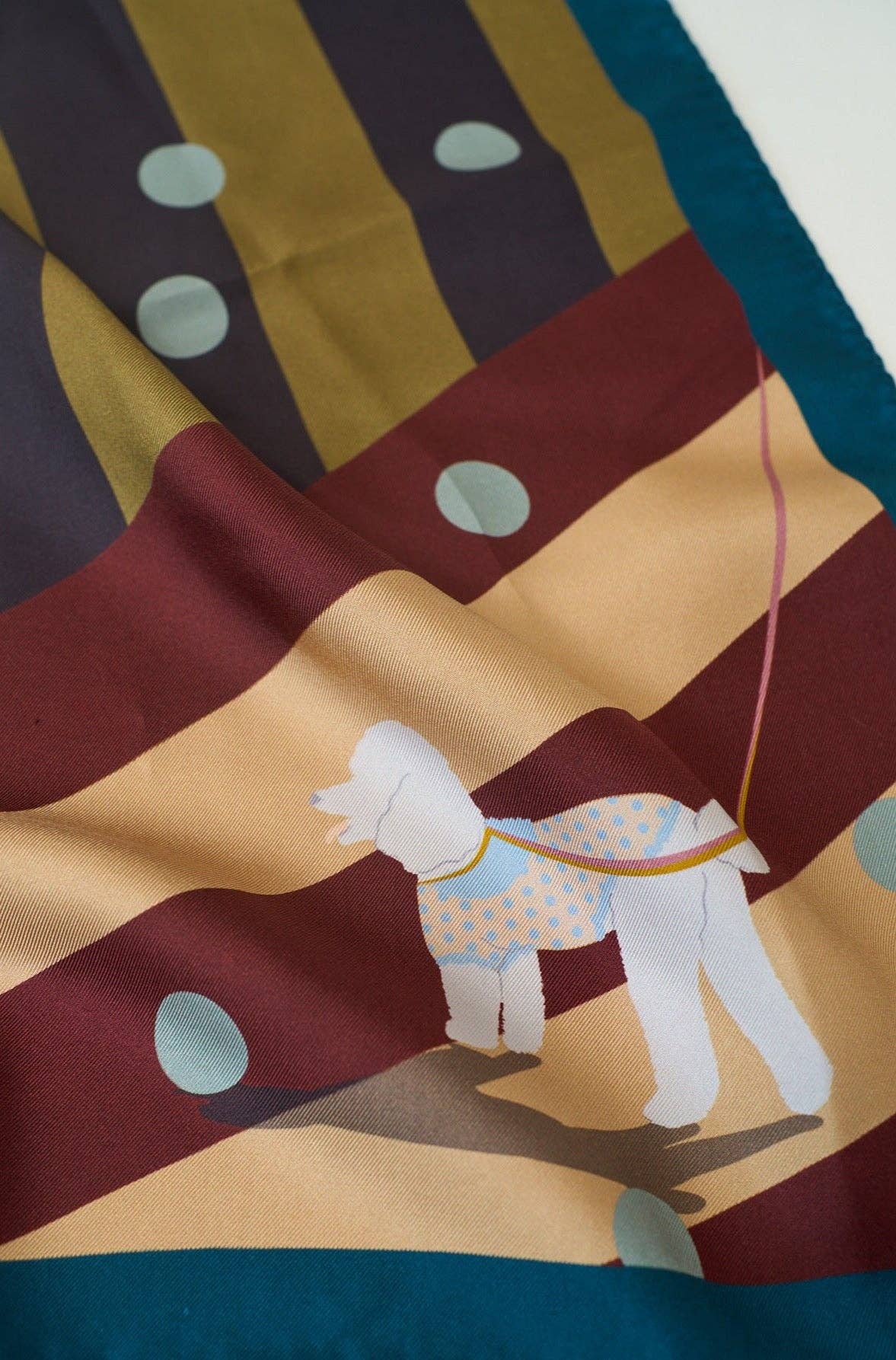 Lost Pattern NYC - "Pandita the Dog" Silk Bandana - Coffee