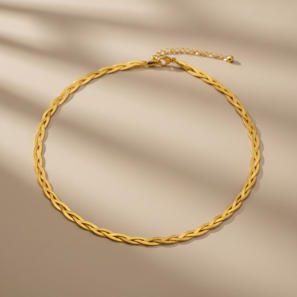 Gold Lunar - Plaited Chain Necklace