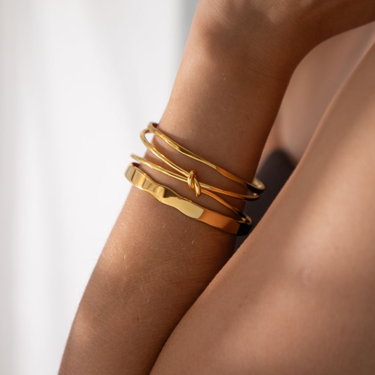 Gold Lunar -  Slim Molten Cuff