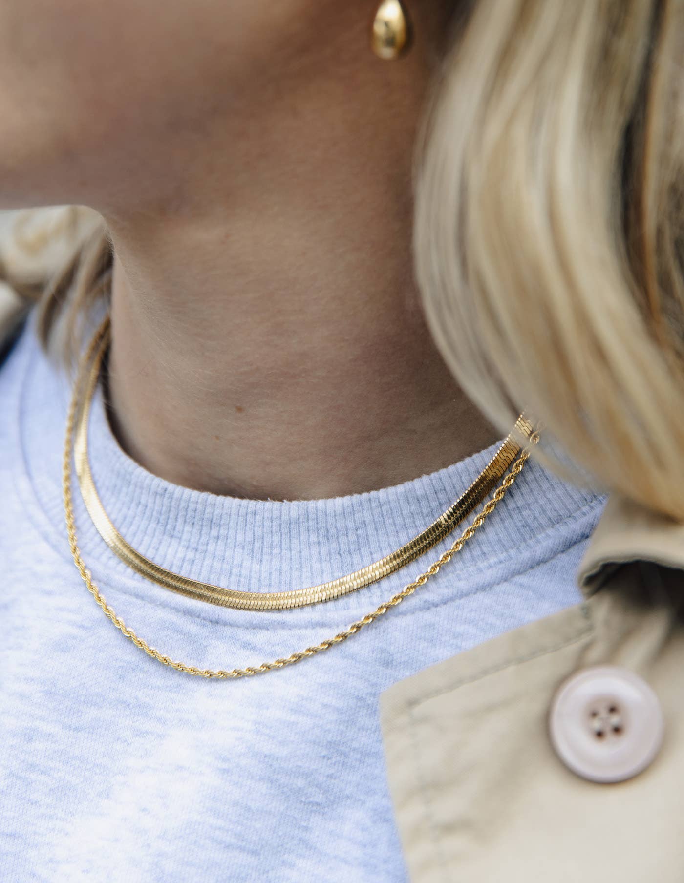 Nordic Muse - Gold Double Layer Feature Necklace