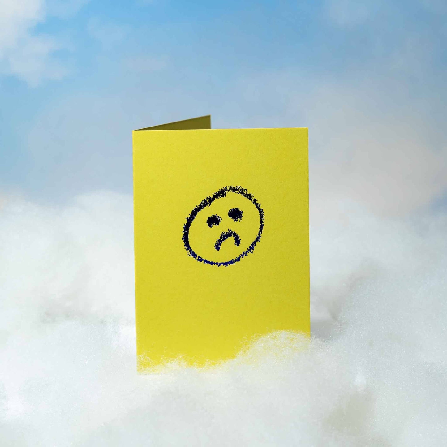 Text from a Friend, Hand Foiled Card - Sad Face