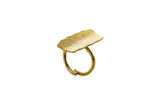Nkuku Huron Hammered Ring Band - Gold