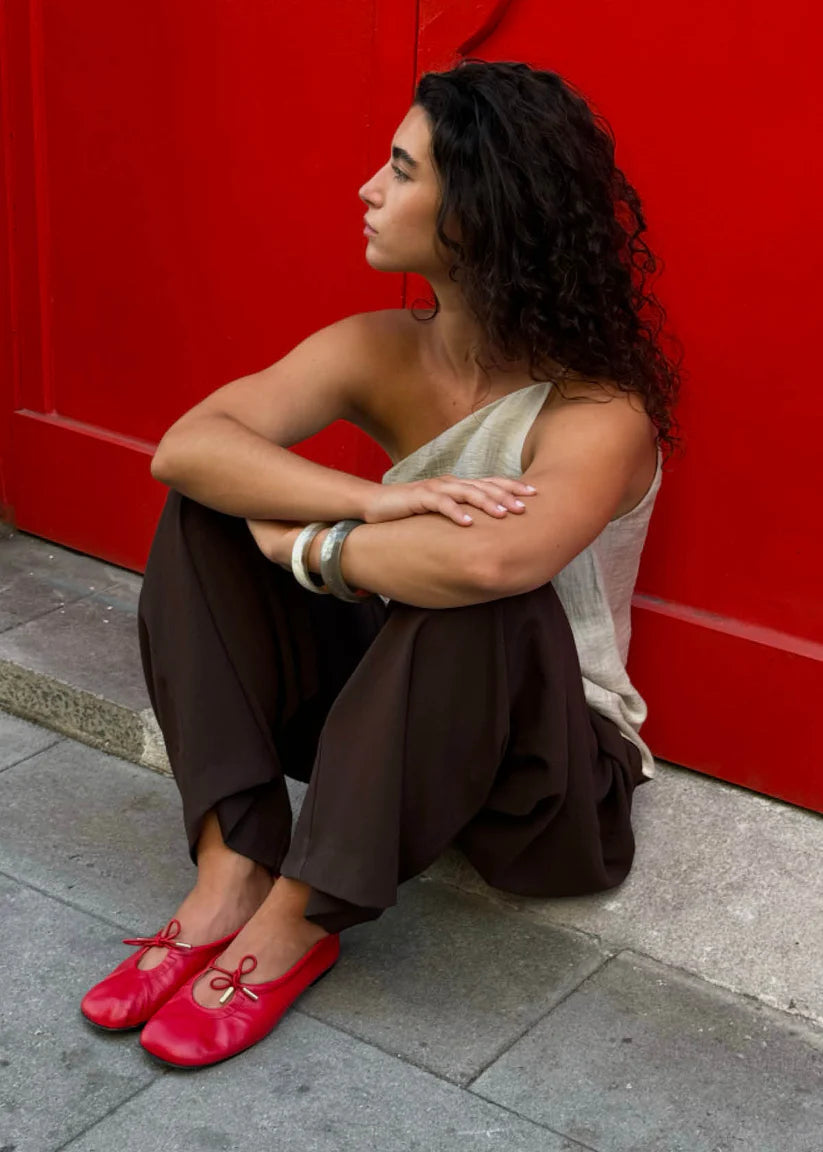 Alohas - Rosalind Red Leather Ballet Flat