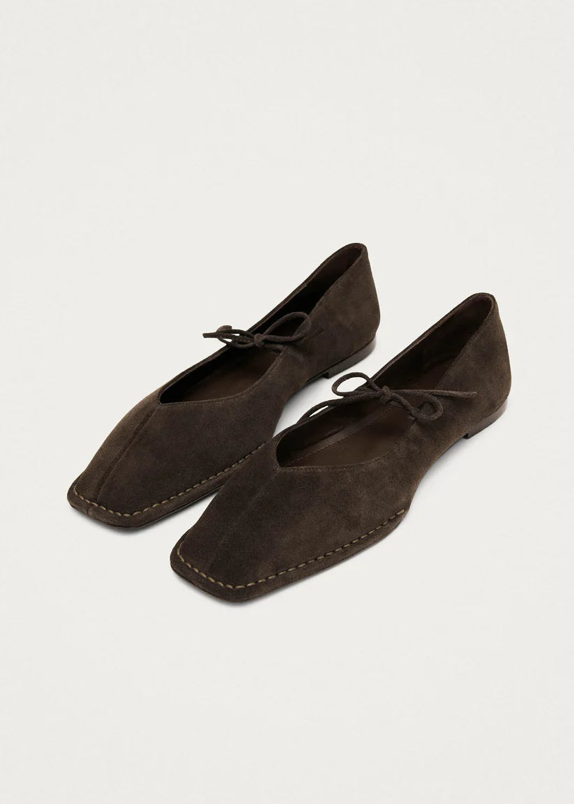 Alohas - Sway Suede Coffee Brown Leather Ballet Flat