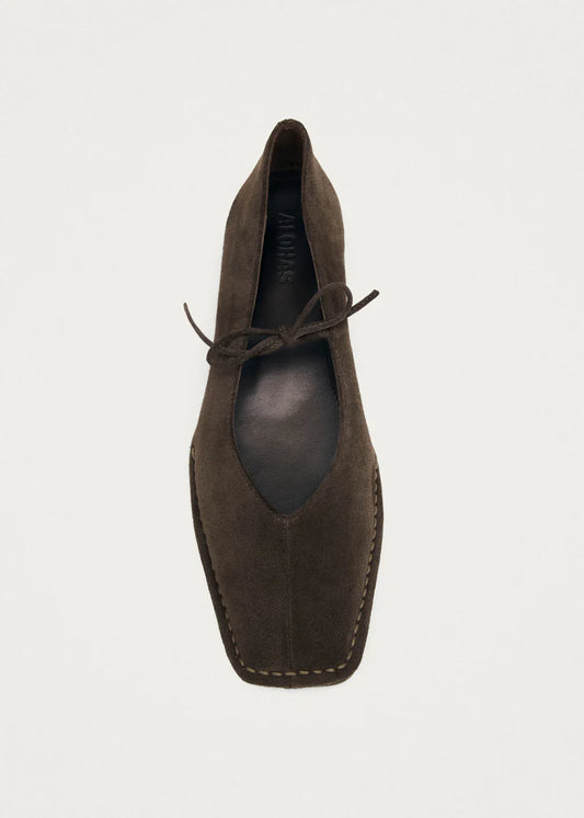 Alohas - Sway Suede Coffee Brown Leather Ballet Flat