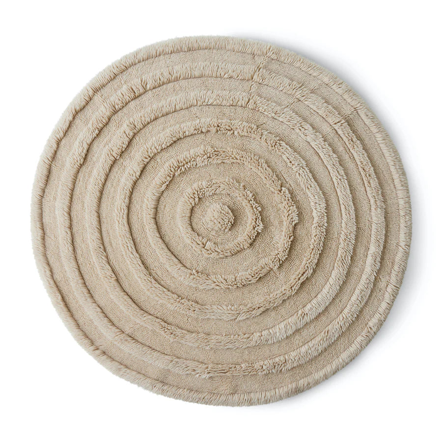 HK Living Round woolen rug seaweed (150cm x 150cm)