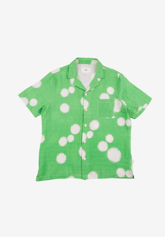 Folk Soft Collar - Green Dot Print