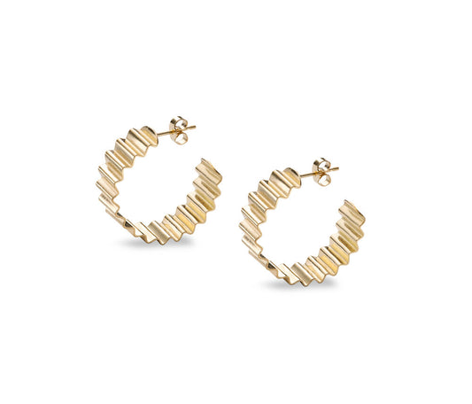 Olivia Taylor - Statement Ondulée Hoops, Gold