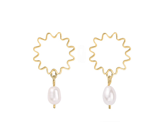 Olivia Taylor - Pearl Studs, Gold