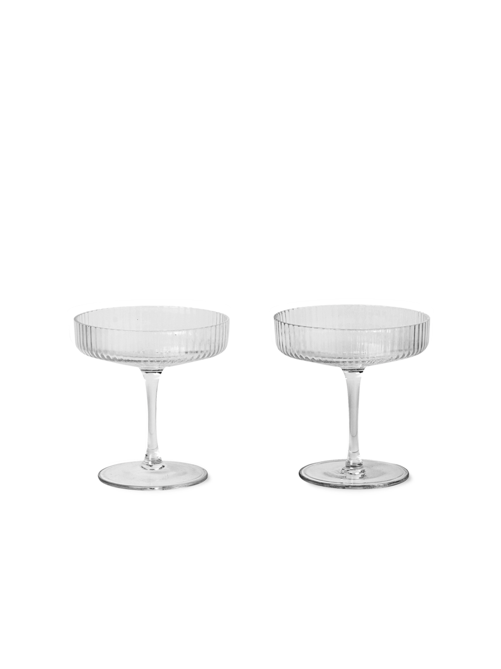 Ferm Living Clear Ripple Champagne Saucers (Set of 2)