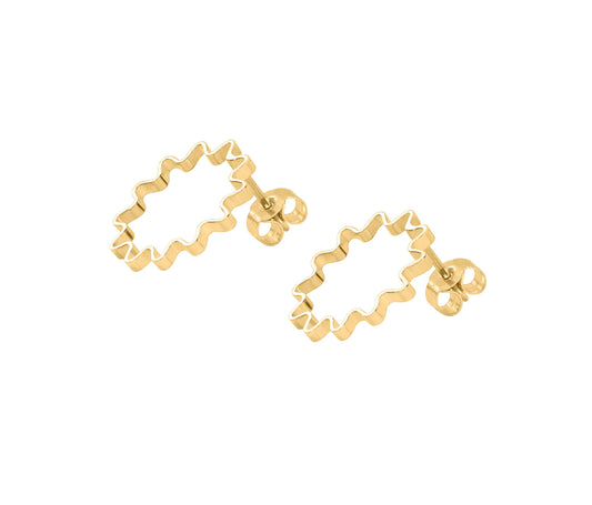 Olivia Taylor Mini Ondulée Studs - 18ct Gold Vermeil