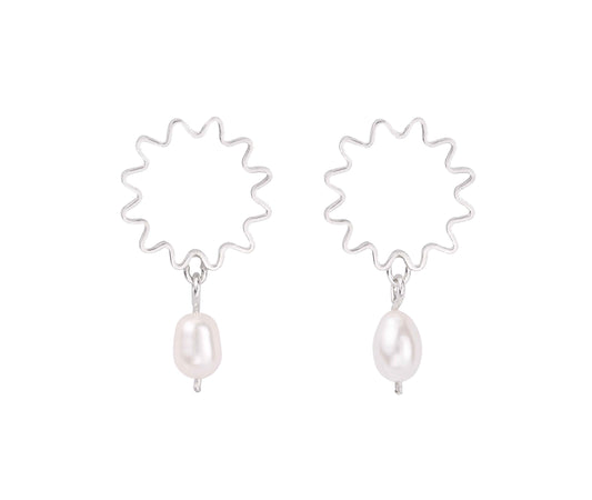 Olivia Taylor - Pearl Studs, Silver