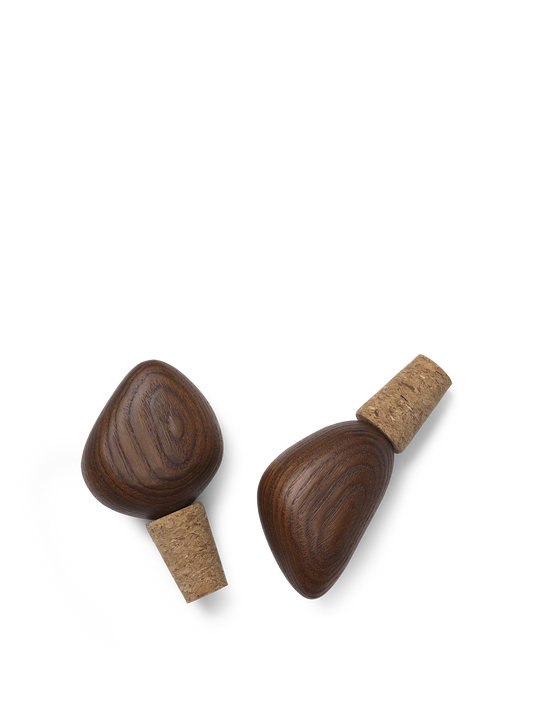 Ferm Living Cairn Wine Stoppers - Set of 2 - Dark Brown